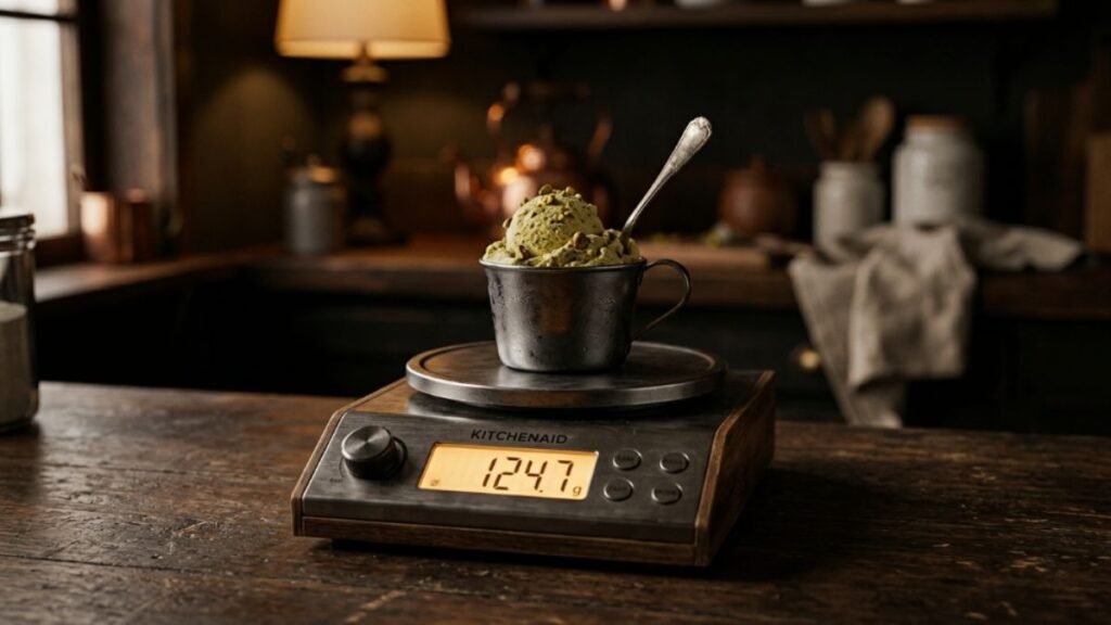 weighing a serving of gelato for accurate calorie comparison — is gelato healthier than ice cream