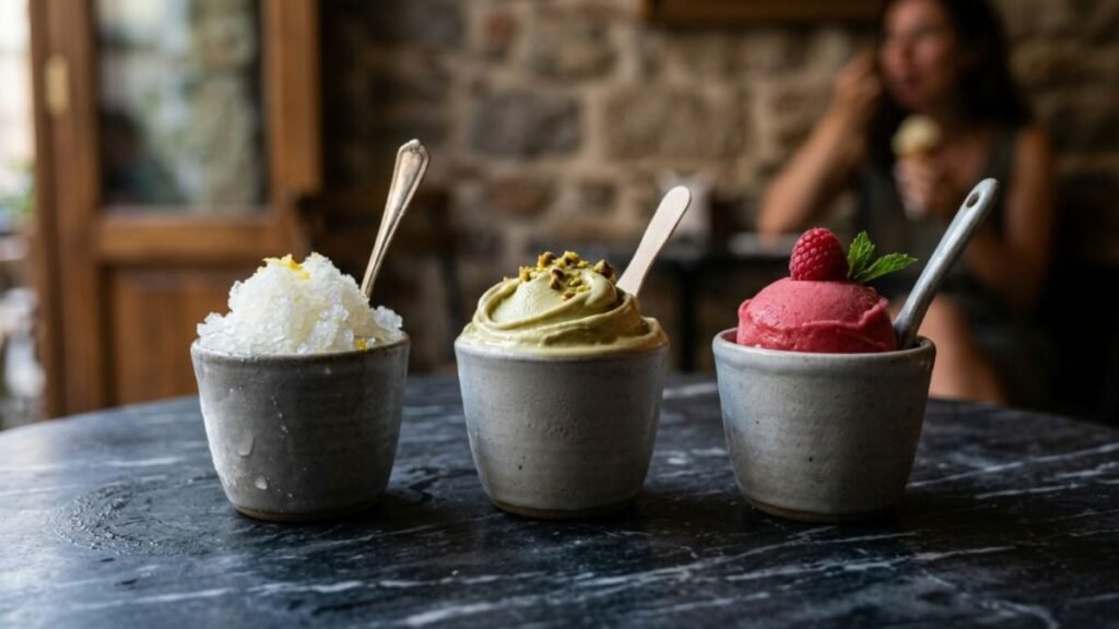 dairy based and water-based European frozen desserts compared