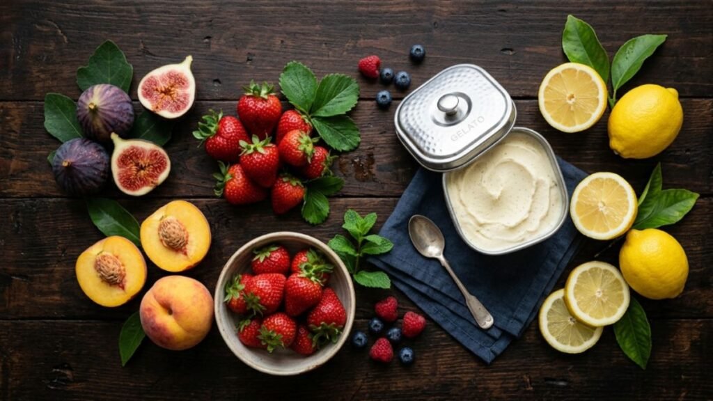 fresh seasonal fruit for authentic Italian gelato recipes at home