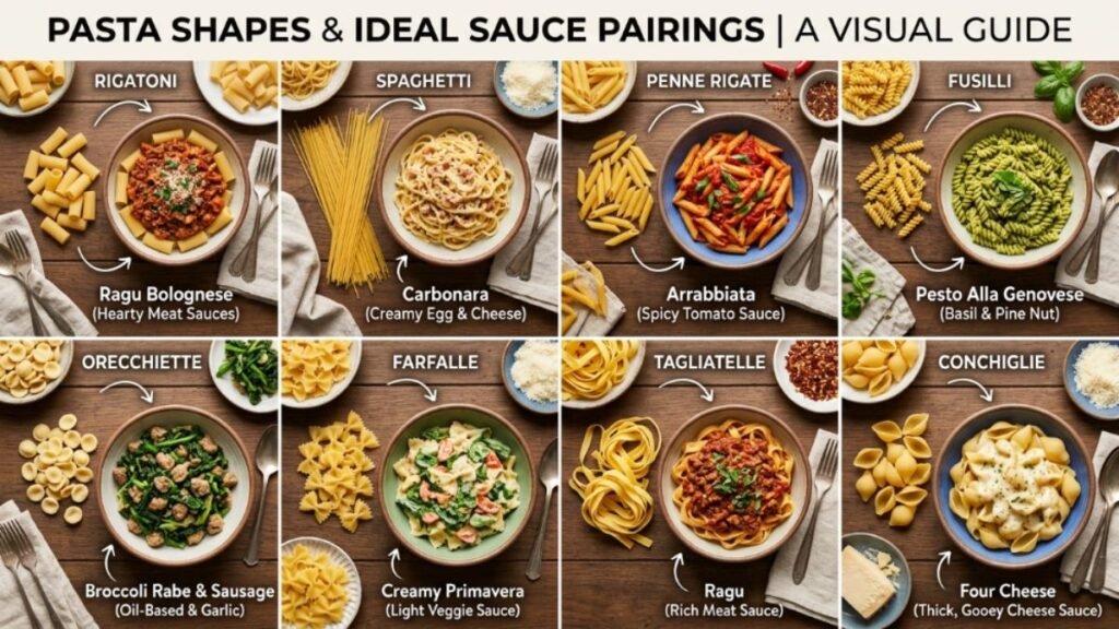 Guide to pairing Italian pasta shapes with traditional sauces