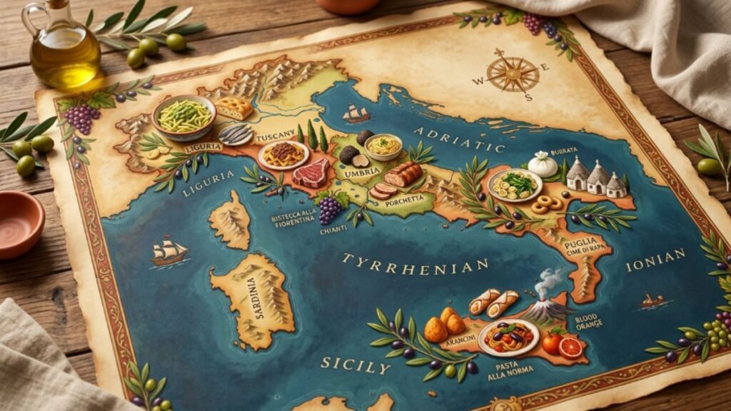 Italian regions known for extra virgin olive oil production