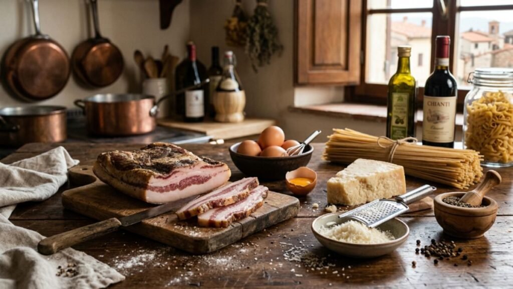 authentic carbonara recipe ingredients guanciale pecorino