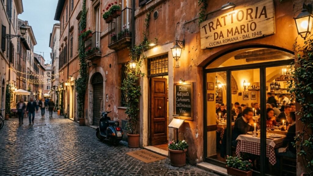 where to eat authentic carbonara recipe in Rome Italy